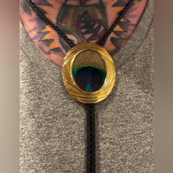 Peacock feather brass bolo - Picture 2 of 5